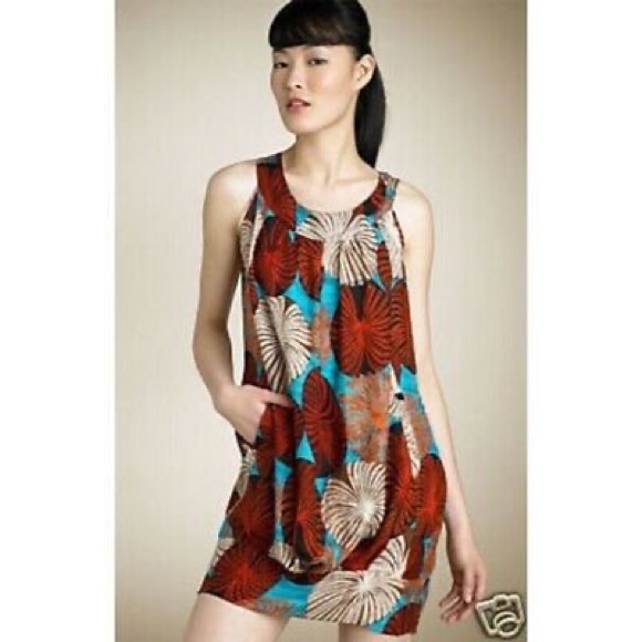 Diane Von Furstenberg Peggie Sleeveless Printed 100% Silk Bubble Dress